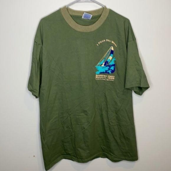 Vintage “I Fear No Wind” BAREFOOT OPEN REGATTA 1998 T-Shirt: Size Extra … - Picture 1 of 8